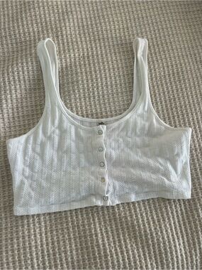 Free people white cropped tank size large
